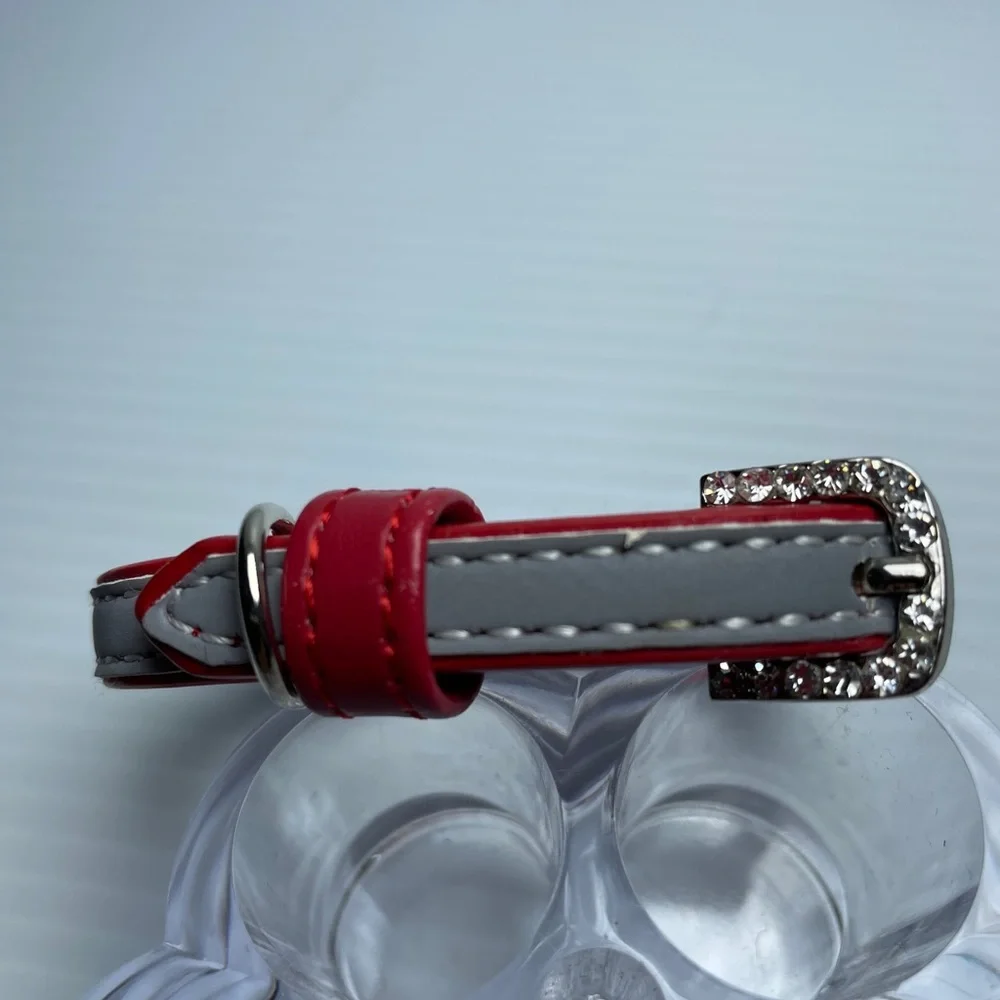 Rhinestone Bone Dog Collar for Toy Breed Puppy Bling Necklace Adjustable